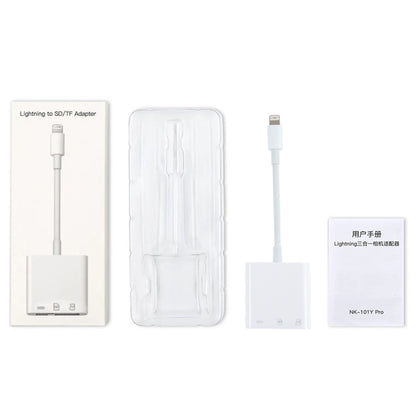 NK-101Y Pro 8 Pin to 8 Pin + SD + TF Port 3 in 1 Camera Reader Adapter by buy2fix