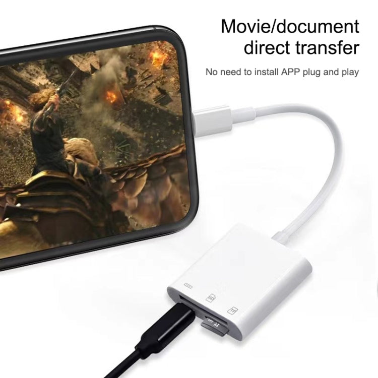 NK-101Y Pro 8 Pin to 8 Pin + SD + TF Port 3 in 1 Camera Reader Adapter by buy2fix