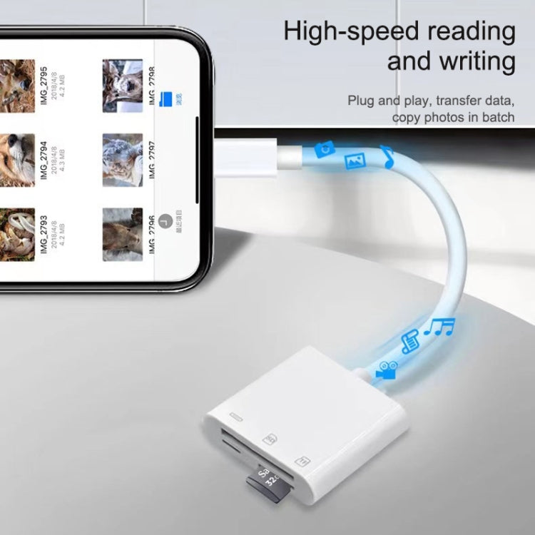 NK-101Y Pro 8 Pin to 8 Pin + SD + TF Port 3 in 1 Camera Reader Adapter by buy2fix