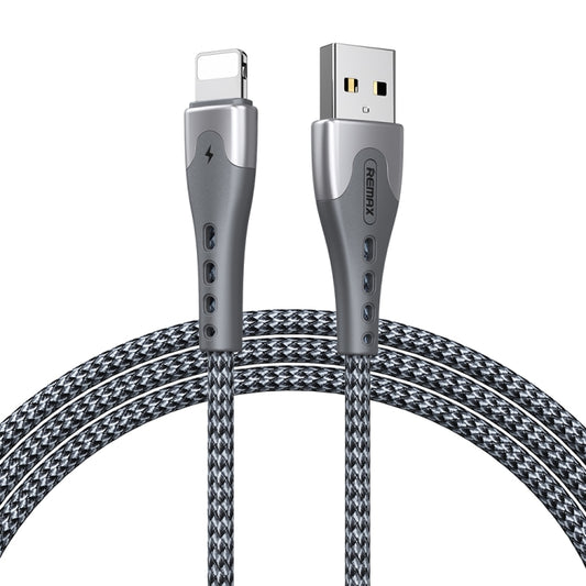REMAX RC-150i KAWAY Series 1m 2.4A USB to 8 Pin Aluminum Alloy Braid Fast Charging Data Cable (Silver) by buy2fix