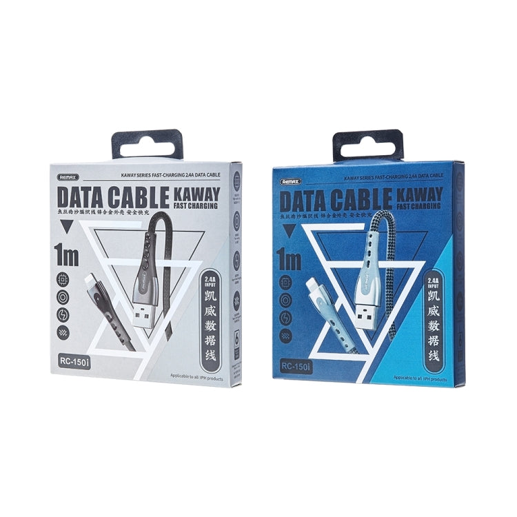 REMAX RC-150i KAWAY Series 1m 2.4A USB to 8 Pin Aluminum Alloy Braid Fast Charging Data Cable (Silver) by buy2fix