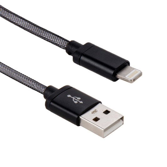 1m Net Style Metal Head 8 Pin to USB Data / Charger Cable(Black) by buy2fix