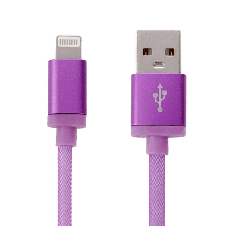1m Net Style Metal Head 8 Pin to USB Data / Charger Cable(Purple) by buy2fix