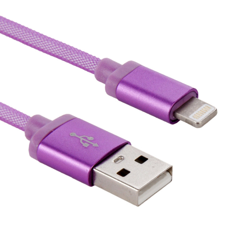 1m Net Style Metal Head 8 Pin to USB Data / Charger Cable(Purple) by buy2fix