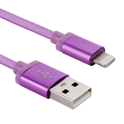 1m Net Style Metal Head 8 Pin to USB Data / Charger Cable(Purple) by buy2fix