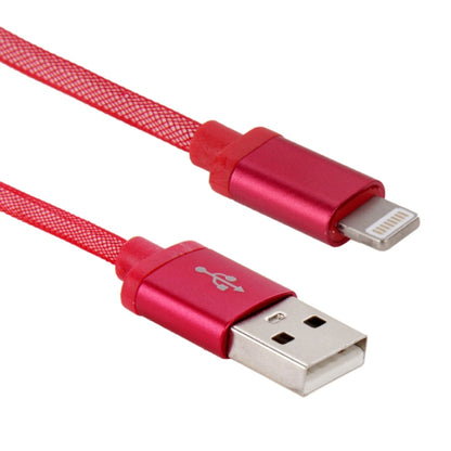 1m Net Style Metal Head 8 Pin to USB Data / Charger Cable(Red) by buy2fix