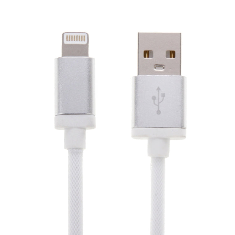 1m Net Style Metal Head 8 Pin to USB Data / Charger Cable(White) by buy2fix