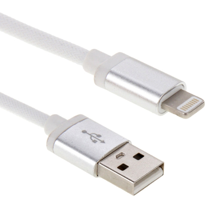 1m Net Style Metal Head 8 Pin to USB Data / Charger Cable(White) by buy2fix