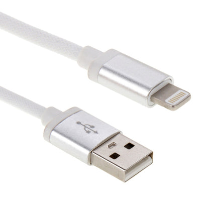 1m Net Style Metal Head 8 Pin to USB Data / Charger Cable(White) by buy2fix