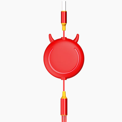 K042 1.2m 3A 3 in 1 USB to 8 Pin + USB-C / Type-C + Micro USB Bull Head Retractable Data Cable by buy2fix