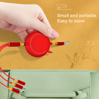 K042 1.2m 3A 3 in 1 USB to 8 Pin + USB-C / Type-C + Micro USB Bull Head Retractable Data Cable by buy2fix