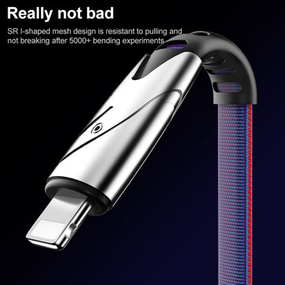 K051 1.2m 3 in 1 USB to 8 Pin + USB-C / Type-C + Micro USB Shark Fabric Data Cable(Red) by buy2fix