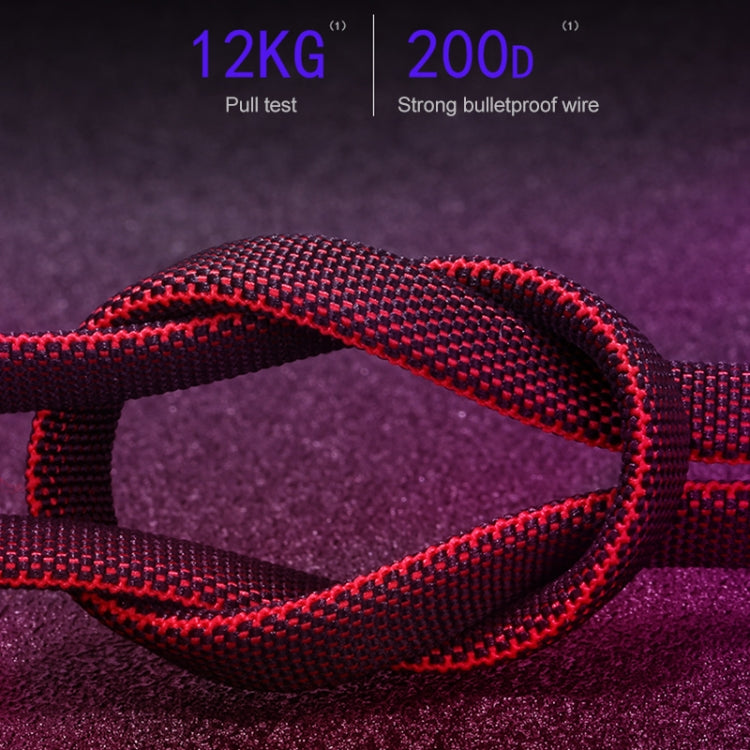 K051 1.2m 3 in 1 USB to 8 Pin + USB-C / Type-C + Micro USB Shark Fabric Data Cable(Red) by buy2fix