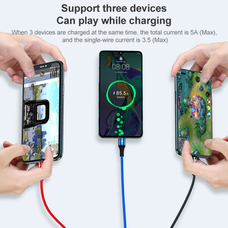 K061 1.2m 5A 3 in 1 USB to 8 Pin + USB-C / Type-C + Micro USB Round Fast Charging Data Cable by buy2fix