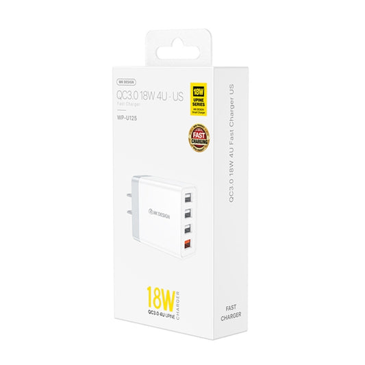 WK WP-U125 Youpin Series 18W QC3.0 4 USB Ports Fast Travel Charger, CN Plug / US Plug - USB Charger by WK | Online Shopping UK | buy2fix