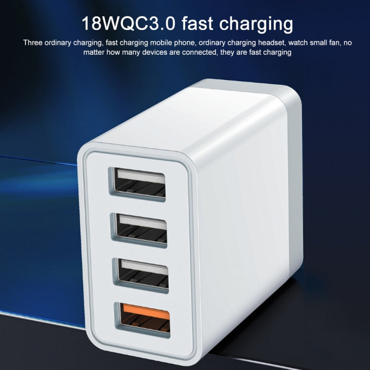 WK WP-U125 Youpin Series 18W QC3.0 4 USB Ports Fast Travel Charger, EU Plug - USB Charger by WK | Online Shopping UK | buy2fix