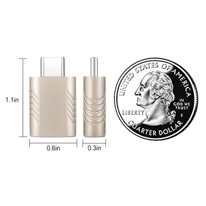 2 PCS SBT-148 USB-C / Type-C Male to USB 3.0 Female Zinc Alloy Adapter(Champagne Gold) by buy2fix