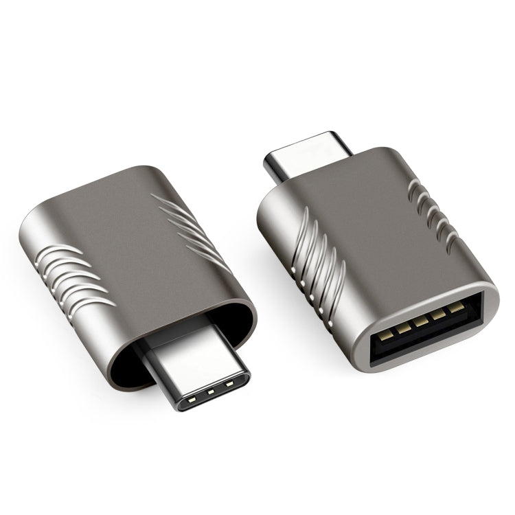 2 PCS SBT-148 USB-C / Type-C Male to USB 3.0 Female Zinc Alloy Adapter(Cosmic Grey) by buy2fix