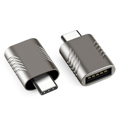 2 PCS SBT-148 USB-C / Type-C Male to USB 3.0 Female Zinc Alloy Adapter(Cosmic Grey) by buy2fix