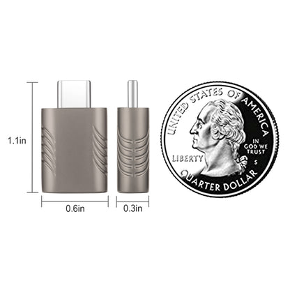 2 PCS SBT-148 USB-C / Type-C Male to USB 3.0 Female Zinc Alloy Adapter(Cosmic Grey) by buy2fix