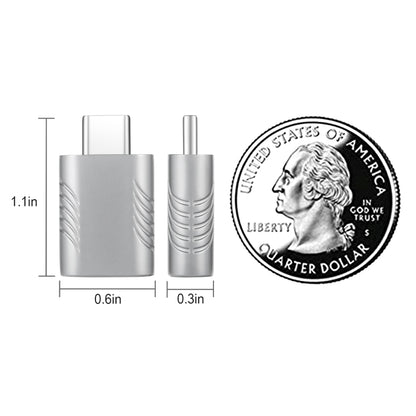 2 PCS SBT-148 USB-C / Type-C Male to USB 3.0 Female Zinc Alloy Adapter(Space Silver) by buy2fix