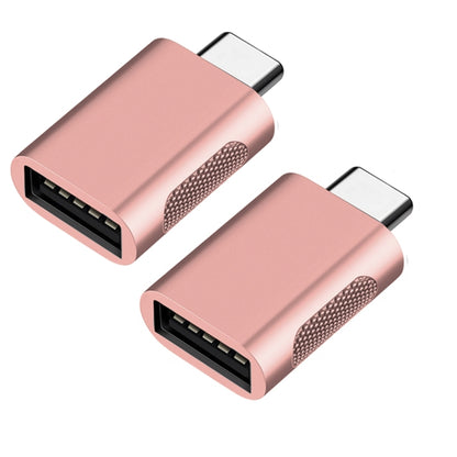 2 PCS SBT-158 USB-C / Type-C Male to USB 3.0 Female Zinc Alloy Adapter(Rose Gold) by buy2fix