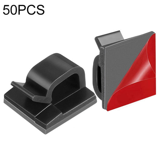 HG2392 50 PCS Desktop Data Cable Organizer Fixing Clip, Gum Type: Red and Grey(Black) - Cable Organizer by buy2fix | Online Shopping UK | buy2fix