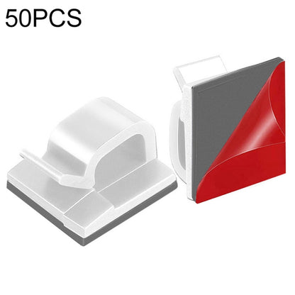 HG2392 50 PCS Desktop Data Cable Organizer Fixing Clip, Gum Type: Red and Grey(White) - Cable Organizer by buy2fix | Online Shopping UK | buy2fix