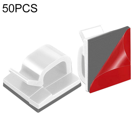 HG2392 50 PCS Desktop Data Cable Organizer Fixing Clip, Gum Type: Red and Grey(White) - Cable Organizer by buy2fix | Online Shopping UK | buy2fix