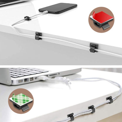 HG2392 100 PCS Desktop Data Cable Organizer Fixing Clip, Gum Type: Green and White(White) - Cable Organizer by buy2fix | Online Shopping UK | buy2fix