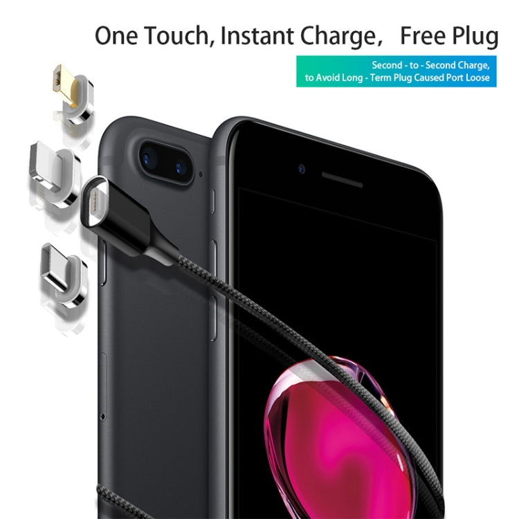 M11 3 in 1 5A USB to 8 Pin + Micro USB + USB-C / Type-C Nylon Braided Magnetic Data Cable, Cable Length: 1m (Silver) by buy2fix