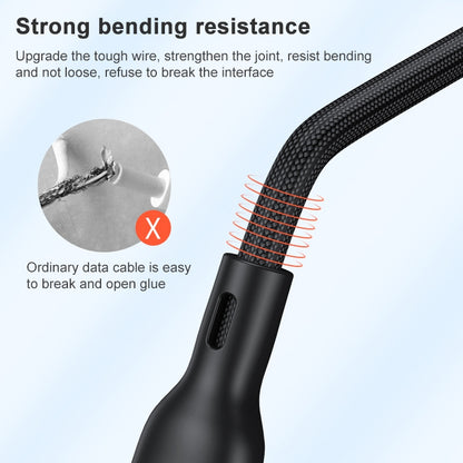 ADC-66 5A 66W 3 in 1 USB to 8 Pin + Micro USB + USB-C / Type-C Fast Charging Braided Data Cable, Cable Length: 1.2m by buy2fix