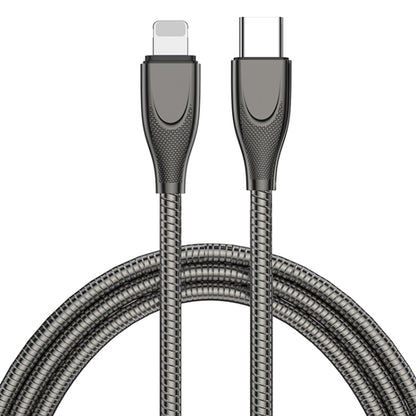 ADC-009 USB-C / Type-C to 8 Pin Zinc Alloy Hose Fast Charging Data Cable, Cable Length: 1m (Gun Metal) by buy2fix