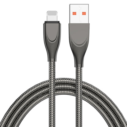 ADC-009 USB to 8 Pin Zinc Alloy Hose Fast Charging Data Cable, Cable Length: 1m (Gun Metal) by buy2fix
