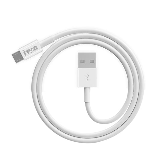 IVON CA70 Micro USB Fast Charging Data Cable, Length: 1m(White) - Micro USB Cable by IVON | Online Shopping UK | buy2fix