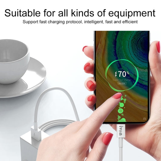 IVON CA70 Micro USB Fast Charging Data Cable, Length: 1m(White) - Micro USB Cable by IVON | Online Shopping UK | buy2fix