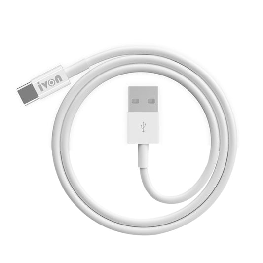 IVON CA70 Type-C / USB-C Fast Charging Data Cable, Length: 1m (White) - USB-C & Type-C Cable by IVON | Online Shopping UK | buy2fix