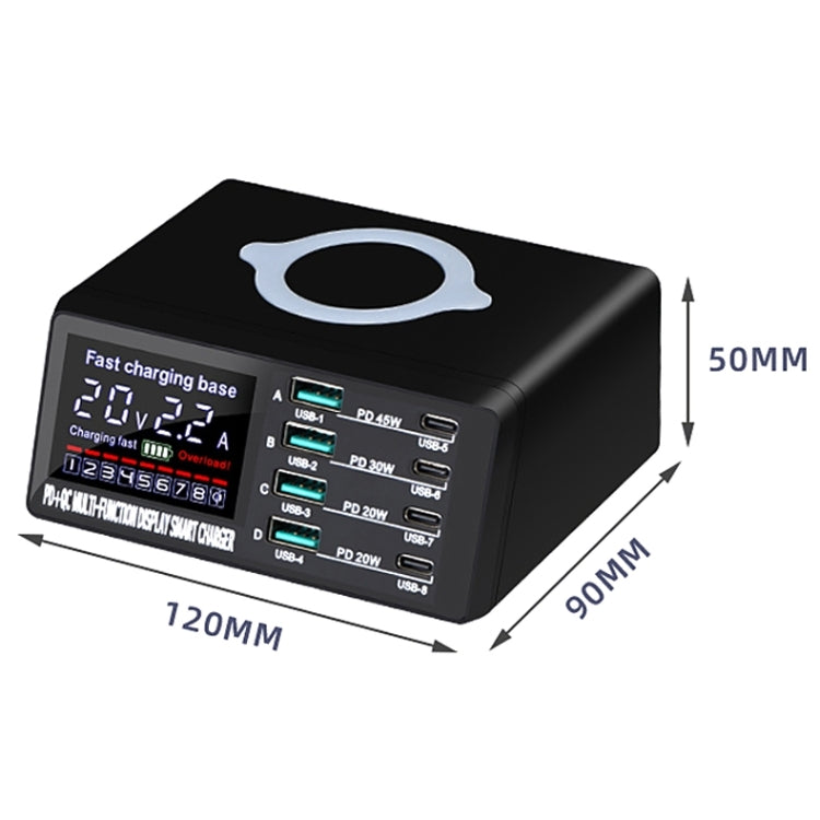 X9D 110W Multi-ports Smart Charger Station + Wireless Charger AC100-240V, UK Plug (Black) by buy2fix