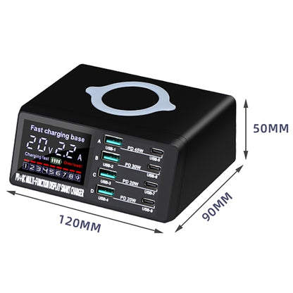 X9D 110W Multi-ports Smart Charger Station + Wireless Charger AC100-240V, UK Plug (Black) by buy2fix