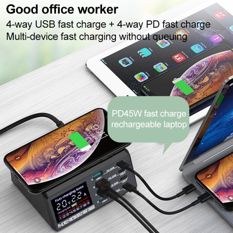 X9D 110W Multi-ports Smart Charger Station + Wireless Charger AC100-240V, UK Plug (Black) by buy2fix