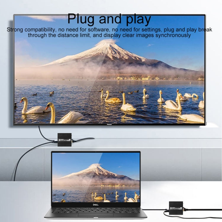 Measy ET100 HDMI Extender Transmitter + Receiver Converter Ethernet Cable, Transmission Distance: 70m - VGA Extender by Measy | Online Shopping UK | buy2fix