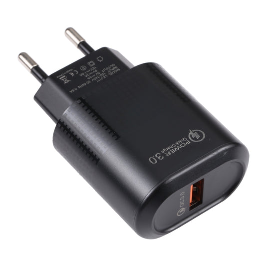 LZ-2117 18W QC3.0 3.1A USB Fast Charger, EU Plug(Black) by buy2fix