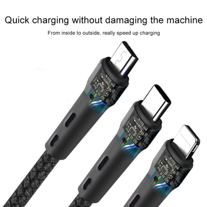 100W 6A Type-C to 8 Pin+Type-C+Micro USB Charging Data Cable, 1.3m(Blue) by buy2fix