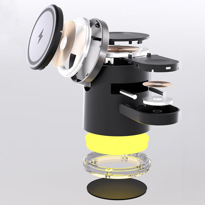 C16 15W 4 in 1 Multifunctional Foldable Magnetic Wireless Charger (Black) by buy2fix