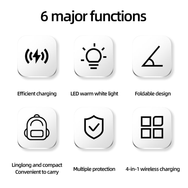 C16 15W 4 in 1 Multifunctional Foldable Magnetic Wireless Charger (White) by buy2fix