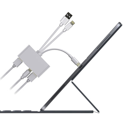 5 in 1 8 Pin + Type-C / USB-C + USB + TF Card + SD Card Multi-function Camera Reader Adapter by buy2fix