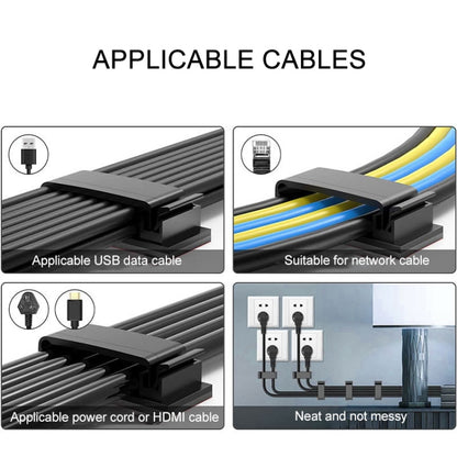 HG2613 20 PCS Desktop Data Cable Organizer Fixing Clip (Black) - Cable Organizer by buy2fix | Online Shopping UK | buy2fix