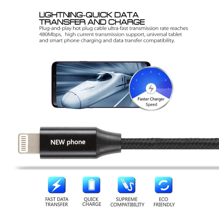 5V 2A 8 Pin Male to 8 Pin Male Braided Data Cable by buy2fix