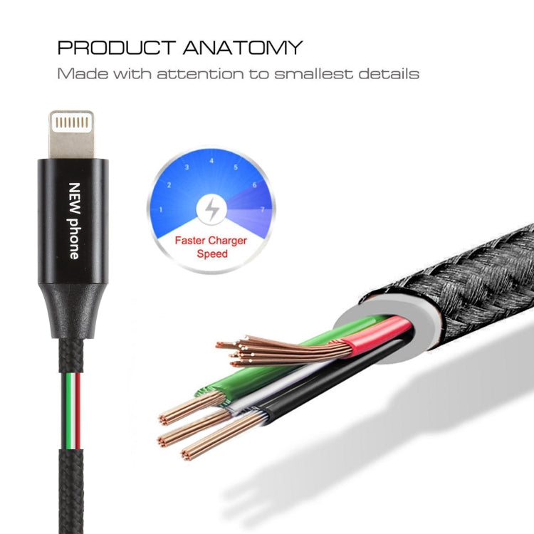5V 2A 8 Pin Male to 8 Pin Male Braided Data Cable by buy2fix