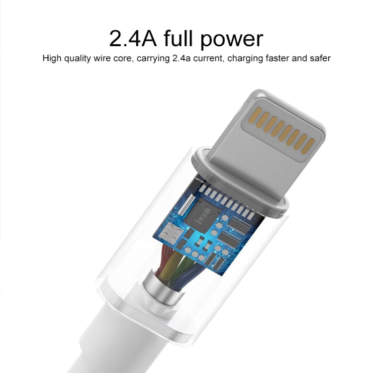 IVON CA73 2.4A Micro USB Fast Charging Data Cable, Length: 2m(White) - Micro USB Cable by IVON | Online Shopping UK | buy2fix